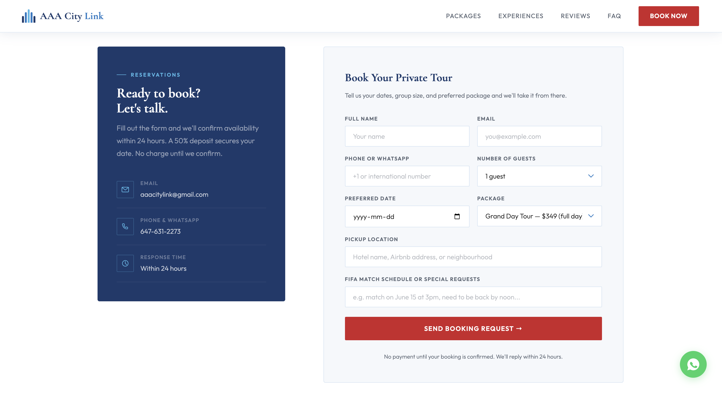Booking flow